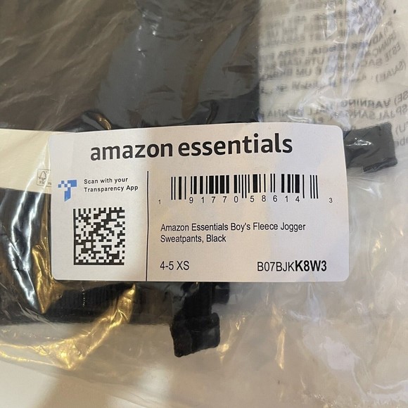 Amazon Essential Boys XS 4-5 Years Black Fleece Jogger Sweatpants - Picture 6 of 13